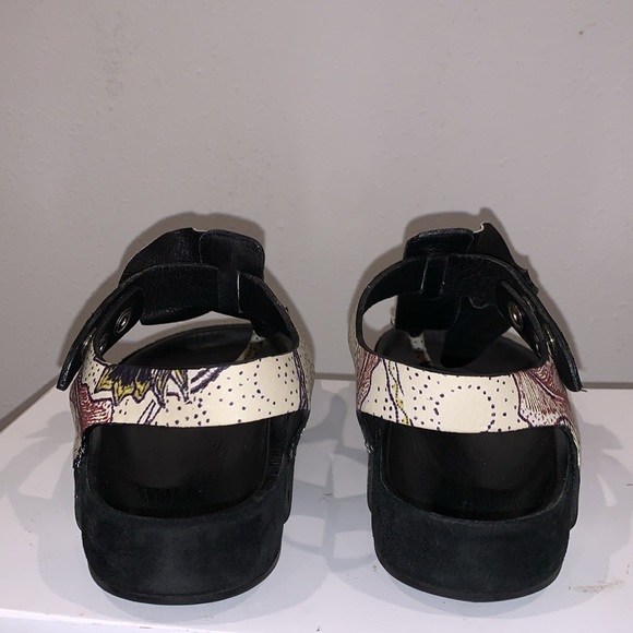 Isabel Marant Leakey Ruffled Printed Leather Sandals In Ecru size 36/6 - Picture 5 of 7